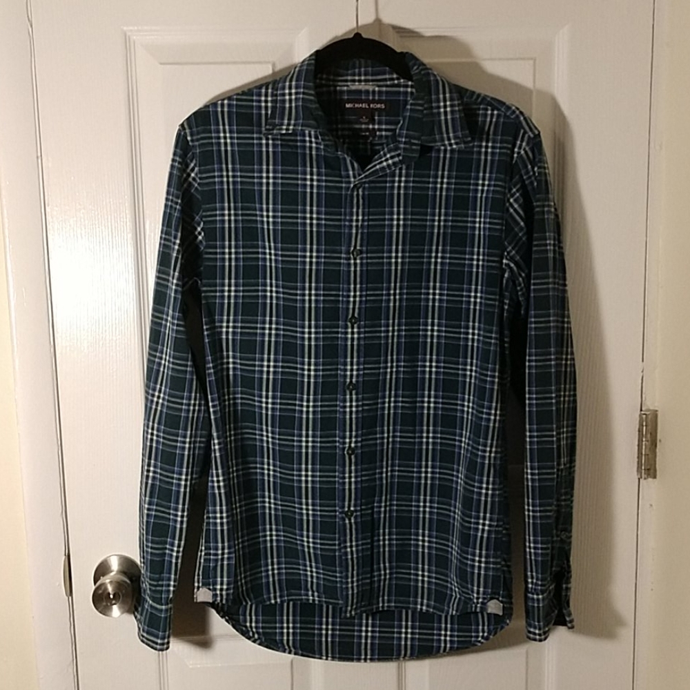 Slim Fit Michael Kors Plaid Dress Shirt